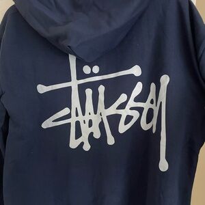 Stüssy Navy Hoodie with White Logo